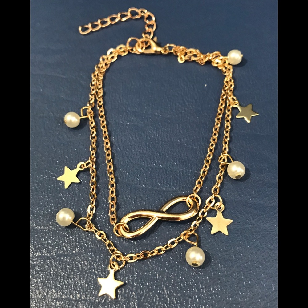 Infinity/star/pearl double-layered anklet - Picture 4 of 7